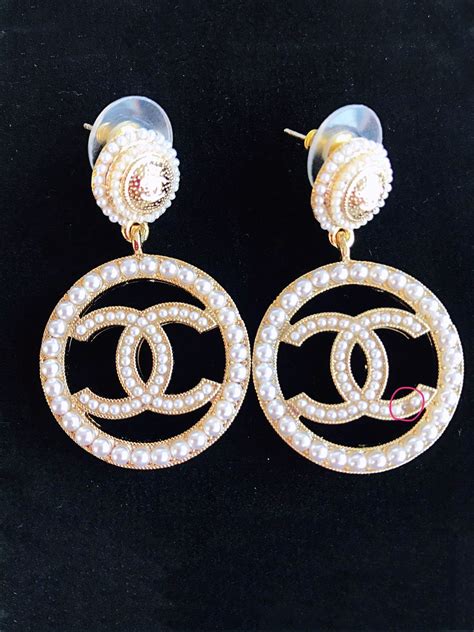 small chanel logo earrings|chanel earrings authentic.